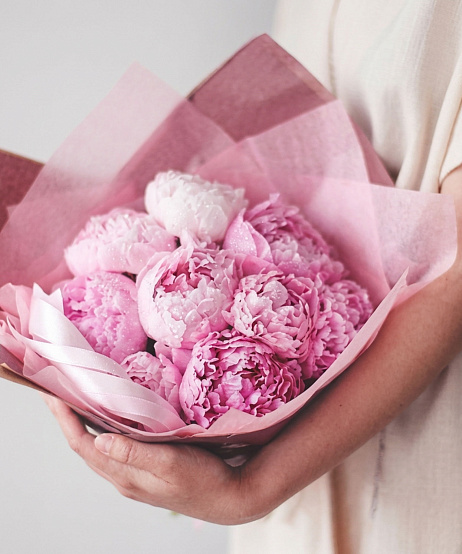 Букет из 9 "Сара Бернар" Pink